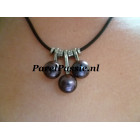 3 Parels ketting donker zwart tot bijna zwarte zoetwater zwarte ketting   y