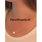 Zuidzee parel kabel collier goud 14k 0,75mm 50cm exta lang met bajonetslot ..