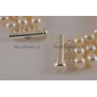 Verkocht * Parelarmband 3 Rij-ig zoetwaterparel wit, 6-7mm AAA 925 zilver y