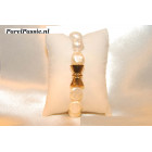 Parelarmband grote grillige barok nugget zoetwaterparel wit 13mm - 15 mm 20cm  y