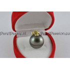Tahiti parelhanger zwarte zoutwaterparel 14mm x 15mm goud 14k 585  y