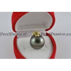 Tahiti parelhanger zwarte zoutwaterparel 14mm x 15mm goud 14k 585  y