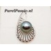 Tahiti grote parelhanger pauw zoutwaterparel 11mm zilver rhodium cz  y