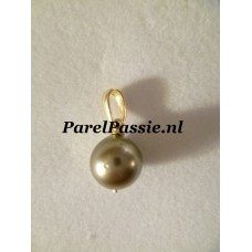 Tahiti parel hanger goud, grijze parel zoutwater 9mm 14k 585 y