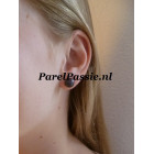 Donkere pareloorbellen 10mm AAA zoetwaterparels zilver  y