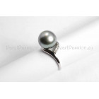 Parelring Tahiti parel 11mm zilver 925 wg verguld mt 17 3/4 maat 18  y