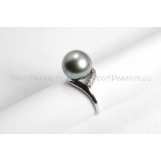 Parelring Tahiti parel 11mm zilver 925 wg verguld mt 17 3/4 maat 18  y