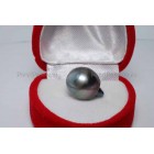 Tahiti zoutwaterparel zwart 12x16mm voor in parel ketting geboord dwars door de top  y