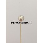 Parel dasspeld goud  Akoya zoutwater pareltje als nieuw 585 14k  y