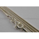 Ketting zilver slangcollier 1,6mm, 60cm, karabijn slot 925