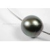 Tahiti zwarte parel 12 mm zoutwater aan zilveren 925 choker strak modern