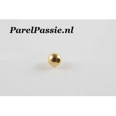 Gouden balletjes 4mm rond 14k goud per stuk  y.