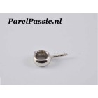 18k Witgouden hanger met stift 750 bij aankoop geboorde parels gratis monteren  y.