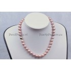 Roze parelketting zoetwater 10-11mm 45 cm a 46cm magneetslot y
