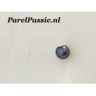 Zwarte blauw zoetwater parel 7mm AAA rond per stuk top kwaliteit als Akoya  y