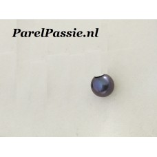 Zwarte blauw zoetwater parel 7mm AAA rond per stuk top kwaliteit als Akoya  y