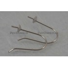 Witgouden 18k oorhaken voor pareloorbellen 750 pin kap 3 mm  y