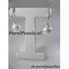 Zuidzee zoutwater pareloorbellen witgoud JKa 14k 585 echte 13 mm x14mm  y