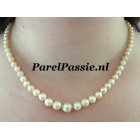 Akoya parelcollier goud restyle met nieuw 14k goud 3,5mm tot 7,5mm zoutwater kort 40cm a  41cm  y