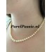 Akoya parelcollier goud restyle met nieuw 14k goud 3,5mm tot 7,5mm zoutwater kort 40cm a  41cm  y+