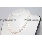 Wit parelcollier, 12-15mm zoetwater parels echte 46cm y 
