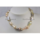 Parelketting zeer grote zoetwater barok parels 13 mm tot 33mm 43cm JKa nugget slot  y