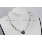 Tahiti zwarte parel 16mm in collier zoetwater 12mm 44cm gratis knopen en verlengen y