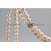 Meerkleurig 2 rij parelketting zoet water 9mm roze 46 cm zilver  y