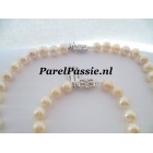 Parelsieraden set ketting 45cm armband 19cm zoetwater 10-11mm zilver  y
