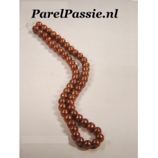 Bruine zoetwaterparels gave 8mm los parelsnoer met prachtig luster  y