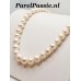 Wit aflopend los parelsnoer 6 mm -12 mm - 6 mm zoetwaterparels  y