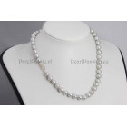 Grijze parelketting 9mm -10mm zilveren slot 45cm zoetwaterparels  y