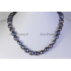 Parelketting* olie parels zoetwater magneetslot zilver JKa 42 cm y