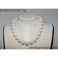 Verkocht * Wit 16 mm Shell parelketting 47cm alleen bij reviews
