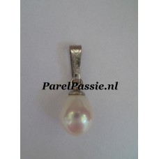 Verkocht Witgouden * zoetwater parel hanger 14k top kwaliteit druppel ca.10mm groot oog y.