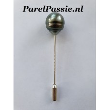 Verkocht Tahiti * parel mooi luster, zeer groot 12,7 x 15mm zoutwater zilver topje