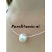 Zuidzee parel 13 x 13,5mm zoutwater, zilveren collier bajonetslot 45cm of 42cm y