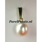 Gouden zoetwater parel hanger 14k AAA kwaliteit druppel 10mm groot oog  y