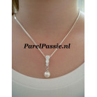 Akoya parelhanger zilveren  zoutwaterparel 7,5mm  y