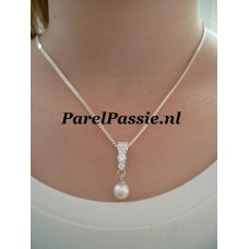 Akoya parelhanger zilveren  zoutwaterparel 7,5mm  y