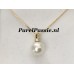 Akoya parelhanger 18k gouden diamanten zoutwater grote witte 9 mm ,,