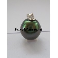 Tahiti parelhanger witgouden parel 11mm, 18k witgoud  y+