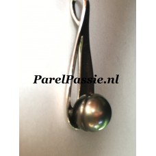 Tahiti parel moderne hanger 8mm pauw zwart 925 zilver ..