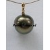 Tahiti parelhanger goud diamantje 14k zwart iets pauw zoutwater grote zoutwaterparel 13mm y