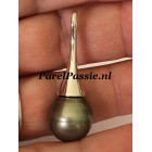 Strakke Tahiti parelhanger 13 x 15mm zoutwaterparel zilver 925 moderne  y