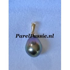 Verkocht Tahiti * pauw parelhanger zoutwaterparel 9.4 x 12mm 14k gouden