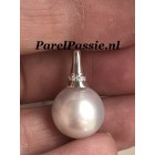 Zuidzee parelhanger wit gouden diamanten zoutwater grote 13 mm 14k  y