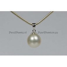 Zuidzee parel hanger 11 mm wit rond, witgoud 14k 585  y