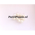 Kleine parel zoetwater 3.5mm tot 4mm  top kwaliteit AAA rond wit half geboord  per stuk  y