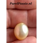Echte Zuidzee zoutwater parel room champagne olijf 14mm x 16mm  y